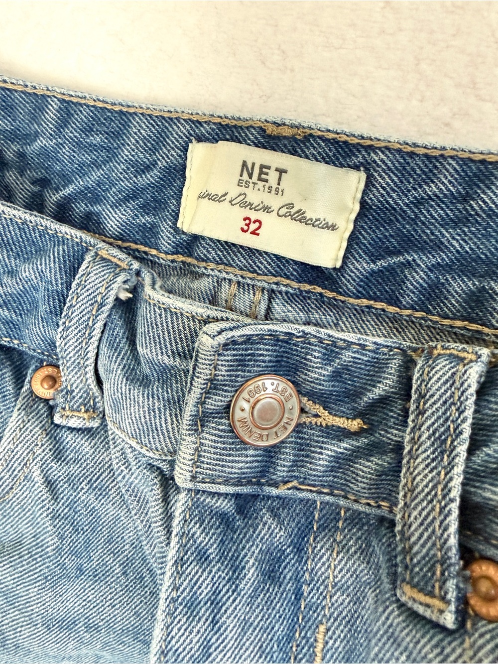 NET High Rise Distressed Denim Cutoff Shorts - Picture 3 of 8